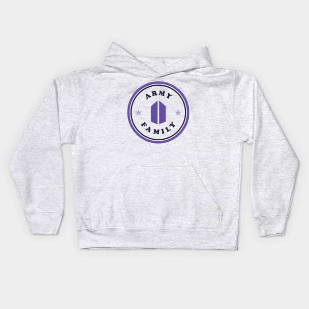 BTS ARMY family round logo Kids Hoodie by Oricca